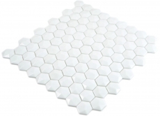 Glasmosaik Hexagonal Sechseckmosaik weiß 3D Mosaikfliesen Wand Fliesenspiegel Küche Bad MOS11-AR01