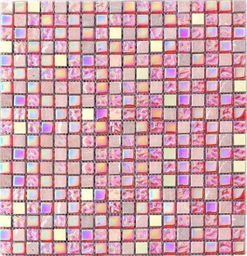 Mosaik Fliese Transluzent rot rosa gold Glasmosaik Crystal Stein EP rot rosa gold MOS92-1208_f