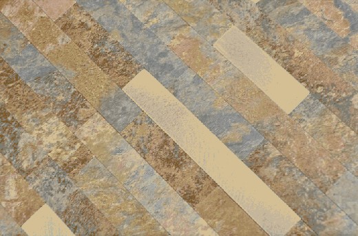 Handmuster Verbund Vinyl Steinoptik Multi Slate/Gold Mosaikfliese Wand Fliesenspiegel MOS200-MSG_m