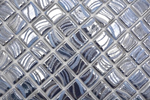 Mosaïque piscine Mosaïque piscine argent bleu argent brillant métallique douche mur SPAIN MOS220-78250U