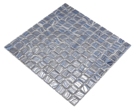 Mosaïque piscine Mosaïque piscine argent bleu argent brillant métallique douche mur SPAIN MOS220-78250U