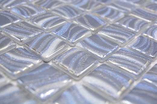 Mosaïque piscine Mosaïque piscine argent bleu argent brillant métallique douche mur SPAIN MOS220-78250U