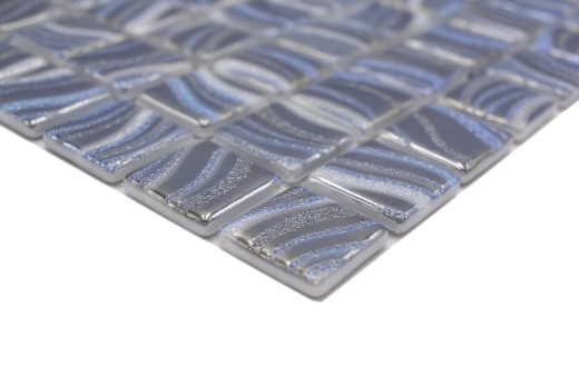 Mosaïque piscine Mosaïque piscine argent bleu argent brillant métallique douche mur SPAIN MOS220-78250U