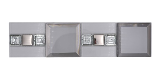Mosaik Bordüre Glasmosaik Weiss Silber modern - MOS88-S98_f