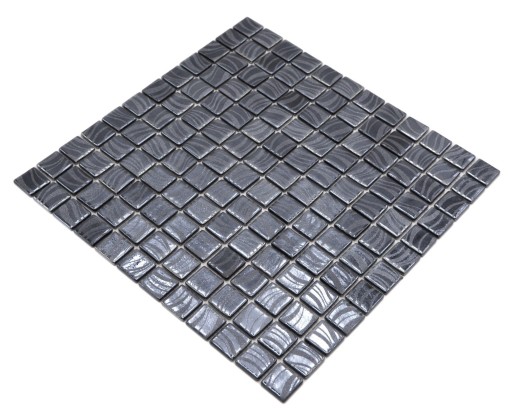 Mosaikfliese Poolmosaik Schwimmbadmosaik Schwarz Graphit Silber Dusche Wand SPAIN - MOS220-78253U_f