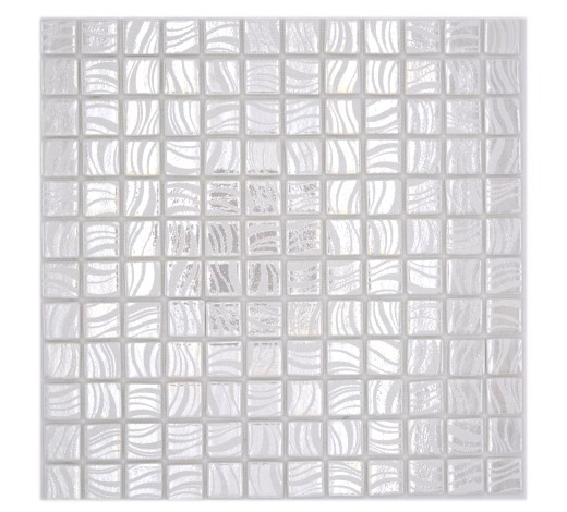 Handmuster Mosaikfliese Poolmosaik Schwimmbadmosaik Weiß Cream Silber Glanz metallisch Dusche Wand SPAIN - MOS220-78252U_m