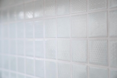 Keramik Mosaik Fliese weiss mit fein hellem mint Stich BAD Pool Fliesenspiegel Küchenrückwand MOS16-0205