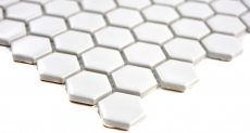 Mosaikfliesen Keramik Hexagon weiß glänzend Fliesenspiegel Küche MOS11A-0102_f | 10 Mosaikmatten