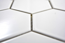 Mosaikfliesen Keramik Hexagon weiß glänzend Küche Fliese WC Badfliese MOS11F-0101_f | 10 Mosaikmatten