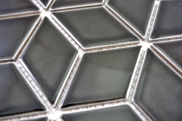 Handmuster Mosaik Fliese Keramik schwarz 3D Würfel schwarz glänzend  Fliesenspiegel MOS13OV-0301_m