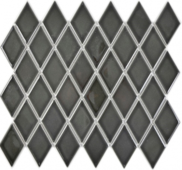 Retro Mosaik Fliese Keramik Diamant schwarz glänzend Duschrückwand Fliesenspiegel Küche MOS13-DS0301