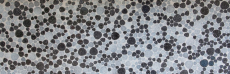 Handmuster Kieselmosaik Pebbles grau schwarz Spots Duschtasse Fliesenspiegel MOS12-0103_m