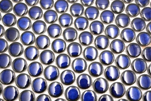 Knopfmosaik LOOP Rundmosaik dunkelblau kobalt Wand Küche Dusche BAD MOS10-0405