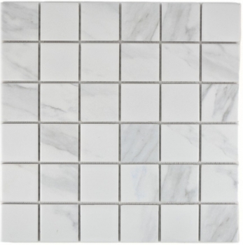 Handmuster Mosaikfliese Carrara weiß grau Keramik Badfliese Fliesenspiegel Küche MOS14-0102_m