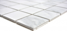 Handmuster Mosaikfliese Carrara weiß grau Keramik Badfliese Fliesenspiegel Küche MOS14-0102_m
