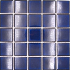 Keramik Mosaik Fliese kobaltblau dunkelblau glänzend Fliesenspiegel MOS14-0405