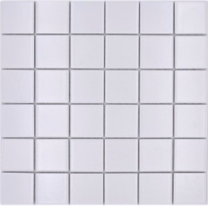 Keramik Mosaik Fliese weiß matt Fliesenspiegel Badezimmerwand MOS16B-0111