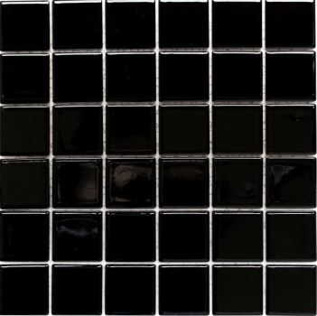 Keramik Mosaik Fliese schwarz hochglanz Fliesenspiegel Küchenrückwand MOS16B-0301