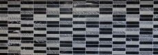 Marmor Mosaik Fliese Naturstein Rechteck Riemchen Carving silber schwarz Fliesenspiegel - MOS40-STN89