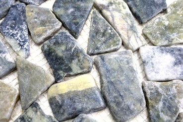 Handmuster Mosaik Fliese Marmor Naturstein Bruch Ciot grau-grün MOS44-0208_m
