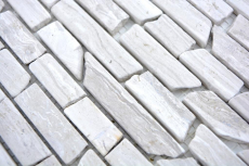 Mosaik Fliese Marmor Naturstein Brick Marmor grau Streifen Fliesenspiegel MOS40-MOSBrick2012_f
