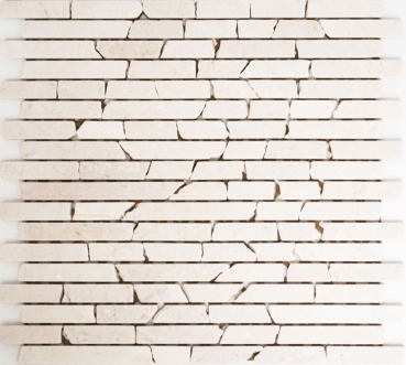 Handmuster Mosaik Fliese Marmor Naturstein weiß Brick Botticino Anticato MOS40-0102_m