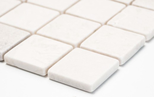 Marmor Mosaik Fliese Naturstein creme hellbeige elfenbein Fliesenspiegel Küche Bad WC - MOS42-0104