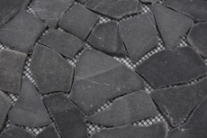 Mosaik Bruch Marmor Naturstein Nero schwarz anthrazit dunkelgrau Polygonal Fliesenspiegel Küchenwand Bad - MOS44-30-120