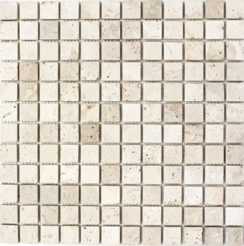 Travertin Mosaikfliesen Terrasse Wand Boden Naturstein hellbeige creme Wandverkleidung Küchenrückwand Duschtasse - MOS43-46023