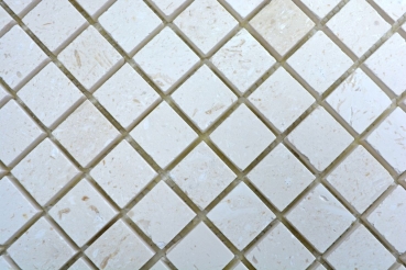 Handmuster Mosaik Fliese Kalkstein Naturstein weiß Lymra Limestone honed MOS29-59023_m