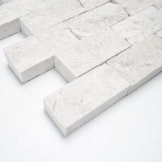 Mosaik Fliese Marmor Naturstein elfenbein Brick Splitface Botticino Marble 3D MOS45-1202_f