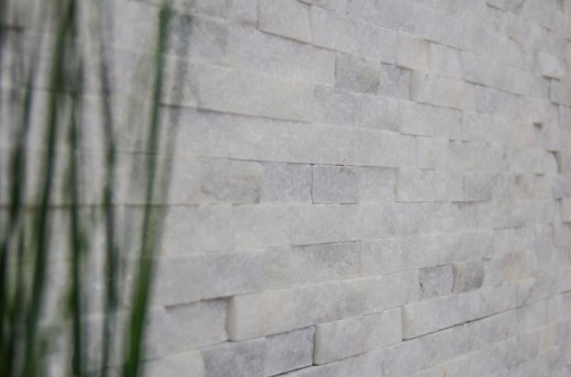 Splitface Marmor Mosaik Steinwand Naturstein weiß Brick Mauerverband Ibiza Sugar 3D Optik Fliesenspiegel Küche - MOS45-0204