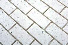 Mosaikfliesen Quarz Komposit Kunststein Brick Artifical weiß MOS46-0104_f