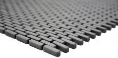 Handmuster Mosaik Fliese ECO Recycling GLAS Brick Enamel graubraun matt MOS140-B25G_m