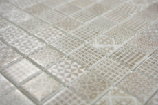 Retro Vintage Mosaik Fliese ECO GLAS beige patchwork MOS145-P-50_f | 10 Mosaikmatten