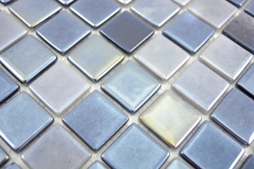 Mosaik Fliese ECO GLAS anthrazit metallic MOS350-08_f | 10 Mosaikmatten