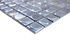 Mosaik Fliese ECO GLAS schwarz metallic 3DR MOS350-18_f | 10 Mosaikmatten