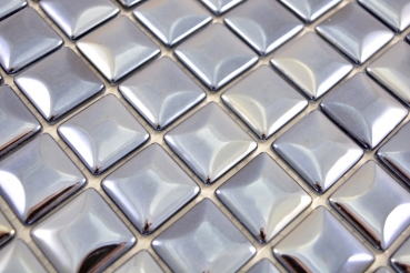 Mosaik Fliese ECO GLAS schwarz metallic 3DF MOS350-28_f | 10 Mosaikmatten