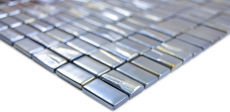 Mosaikfliese ECO GLAS Rechteck schwarz metallic 3D MOS355-09_f | 10 Mosaikmatten