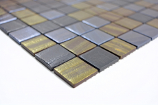 Glasmosaik Nachhaltiger Wandbelag Recycling schwarz anthrazit satin gold bronze oxide MOS360-357