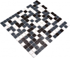 Glasmosaik Mosaikfliesen weiss grau schwarz Badfliese Duschrückwand Fliesenspiegel MOS52-0302