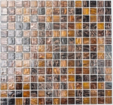 Glasmosaik Mosaikfliesen gold beige kupfer braun Duschrückwand Fliesenspiegel MOS54-1306