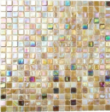 Glasmosaik Mosaikfliesen beige braun irisierend Sand Wand Küchenrückwand MOS58-1204