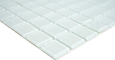Mosaikfliese Transluzent Glasmosaik Crystal weiß BAD WC Küche WAND MOS63-0102_f | 10 Mosaikmatten