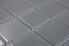 Handmuster Mosaikfliese Transluzent Glasmosaik Crystal grau BAD WC Küche WAND MOS69-0202_m