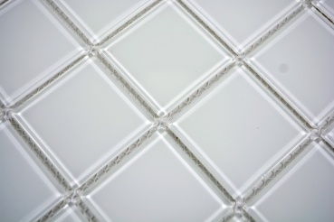 Handmuster Mosaikfliese Transluzent Glasmosaik Crystal superweiß BAD WC Küche WAND MOS69-0101_m