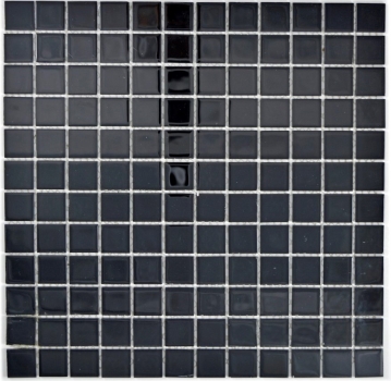 Mosaikfliese Transluzent Glasmosaik Crystal schwarz BAD WC Küche WAND MOS63-0302_f | 10 Mosaikmatten