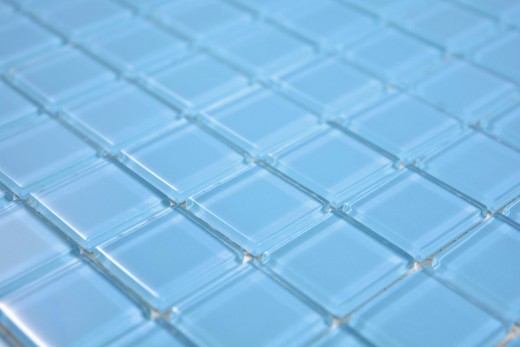 Mosaikfliese Glasmosaik hellblau Schwimmbadmosaik Poolmosaik MOS63-0402