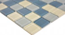 Handmuster Mosaikfliese Transluzent Glasmosaik Crystal weißmetallic silbermetallic grau MOS63-0122_m
