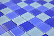 Mosaik Fliesen Glasmosaik blau hellblau Schwimmbadmosaik Poolmosaik MOS63-0405
